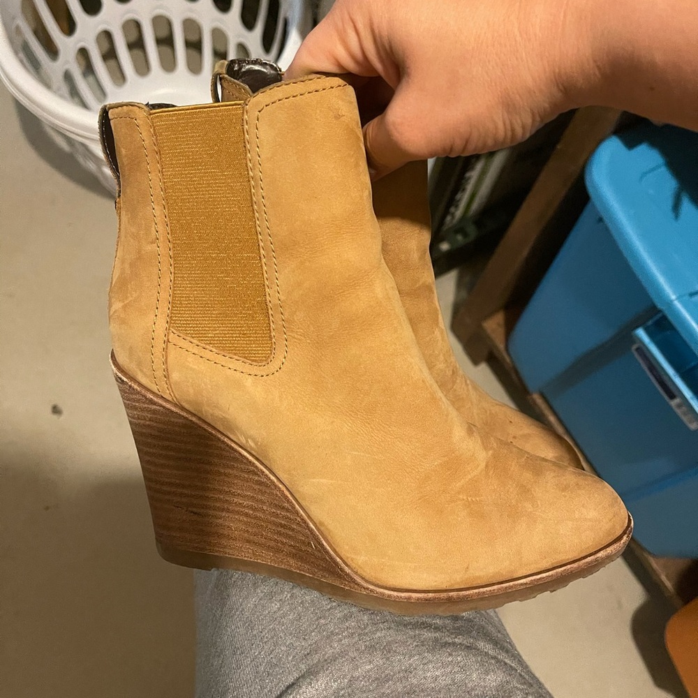 Tan ankle booties